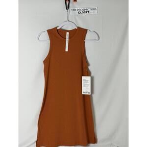 NWT Lululemon Womwen's Classic Fit Cotton Blend Dress Rust Orange Sz2